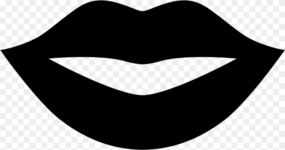 Lips Clipart Black And White, Gray Free Png