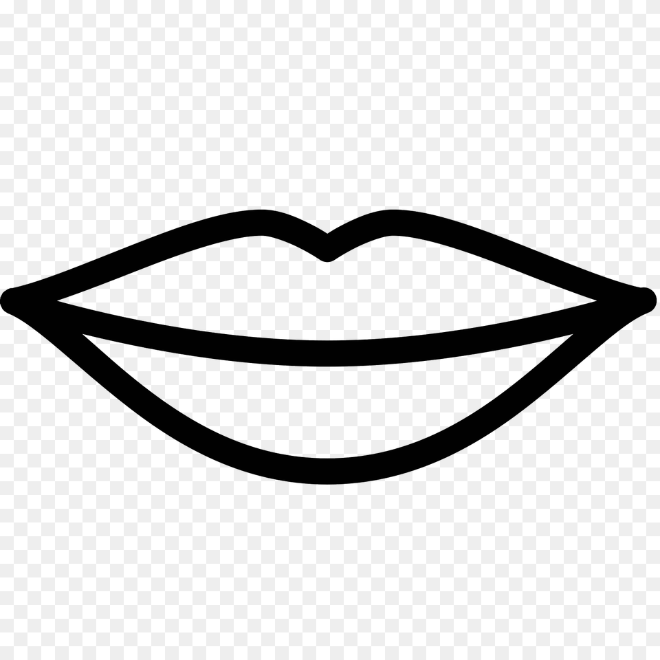 Lips Icon, Gray Png