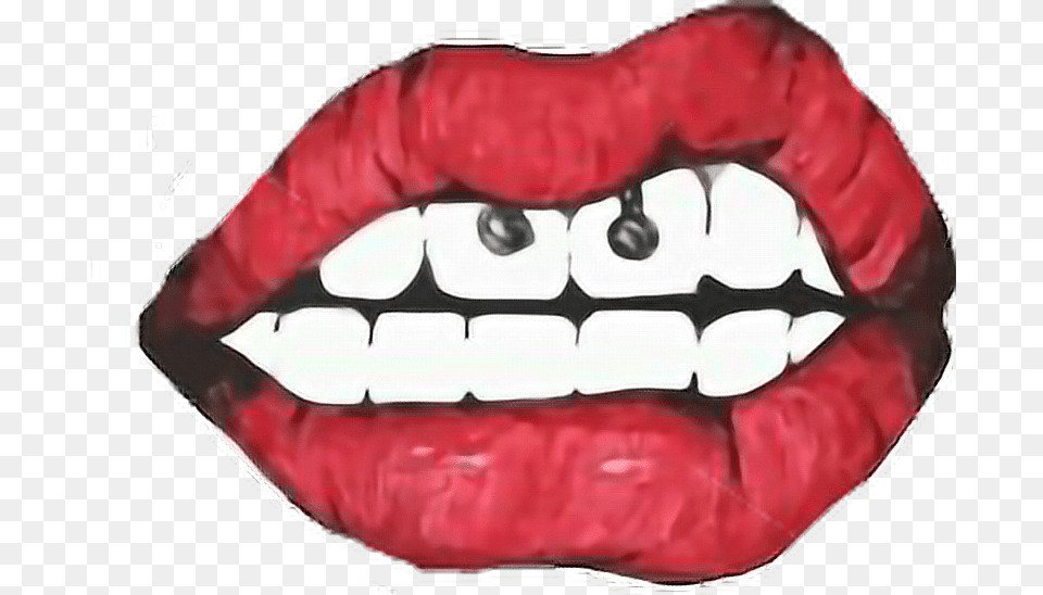 Lips Lipart Lipsticks Lipsense Redlips Lip Lipgloss Desenhos De Boca Com Piercing, Body Part, Mouth, Person, Teeth Png Image