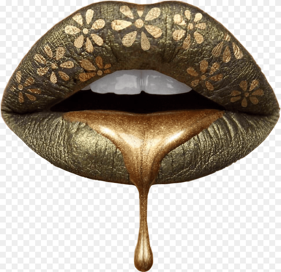 Lips Lipstick Drip Gold Queen Instagram Green Gold Dripping Lips, Body Part, Mouth, Person, Animal Free Png