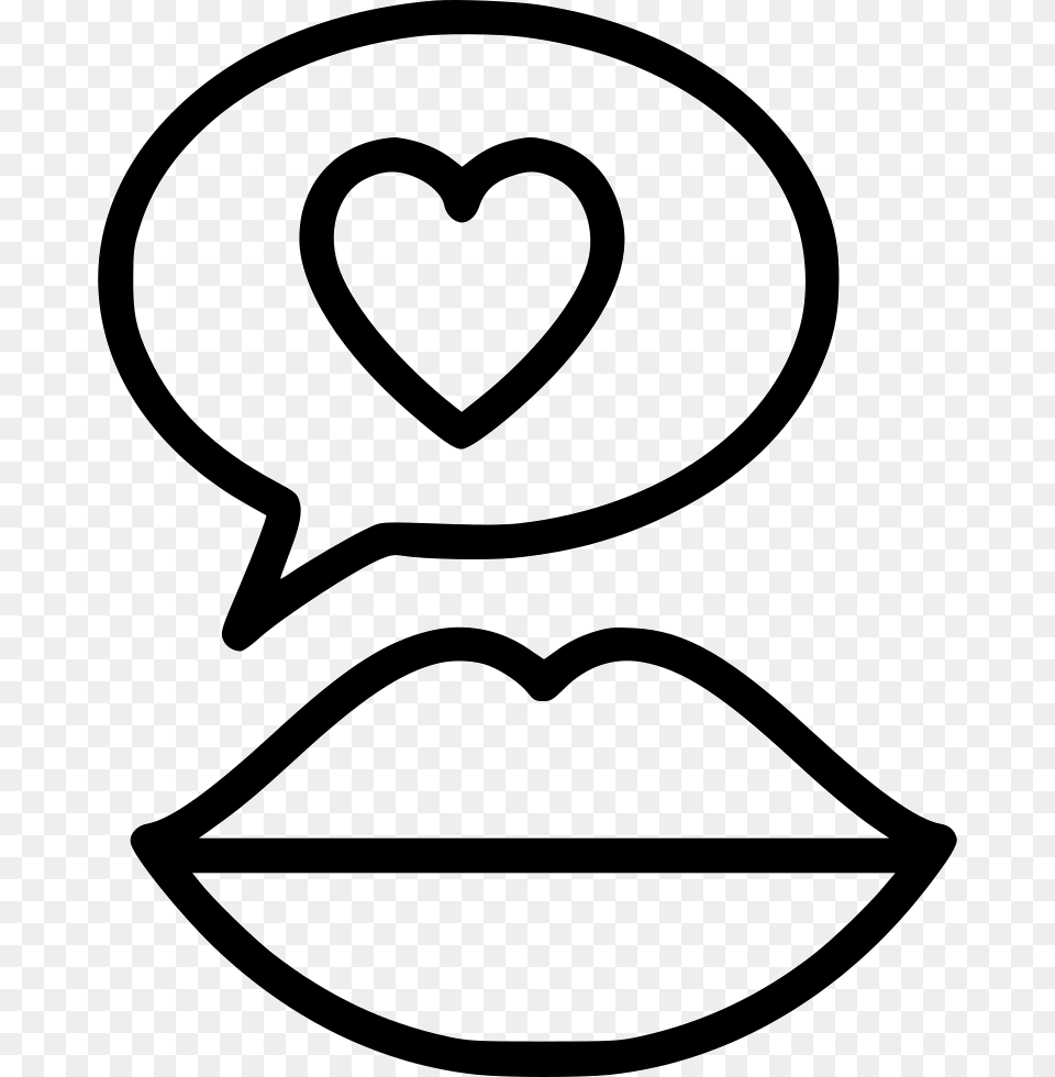Lips Love Conversation Icon Download, Stencil, Symbol, Smoke Pipe, Text Png Image