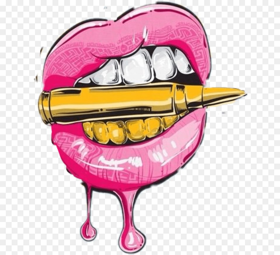Lips With Bullet Drawing Clipart Download Pink Lips With Bullet, Art, Body Part, Mouth, Person Free Transparent Png