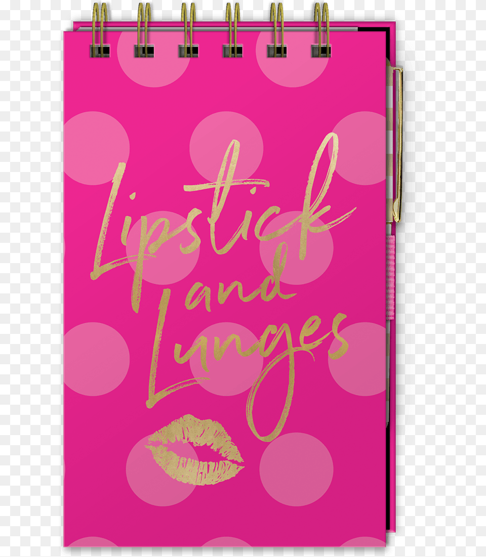 Lipstick Amp Lunges Spiral Notepad With Pen Poster, Diary, Text Png Image