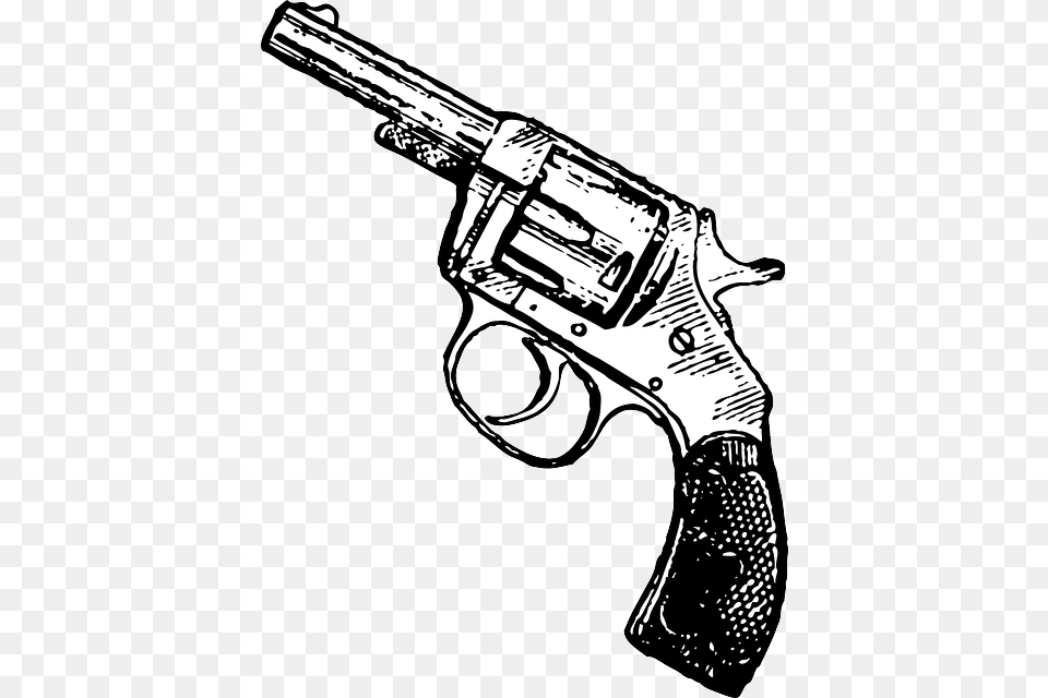 Lipstick Drawing Gun Revolver Clipart, Firearm, Handgun, Weapon, Smoke Pipe Png