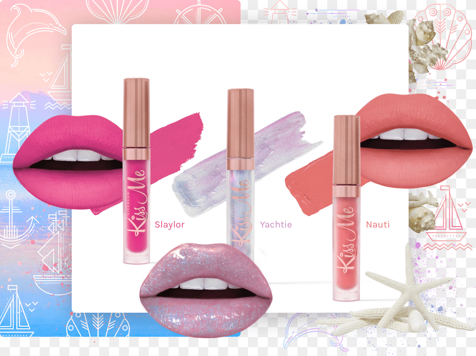 Lipstick Subscription Box Kissme Monthly Liveglam Lip Gloss, Cosmetics, Body Part, Mouth, Person Png