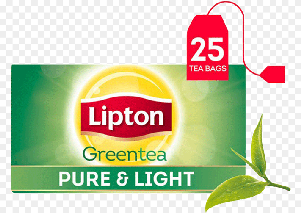 Lipton Green Tea Pure Light 25 Tea Bags Lipton Green Tea Pure And Light Tea Bags 10 Bags, Beverage, Green Tea Png Image