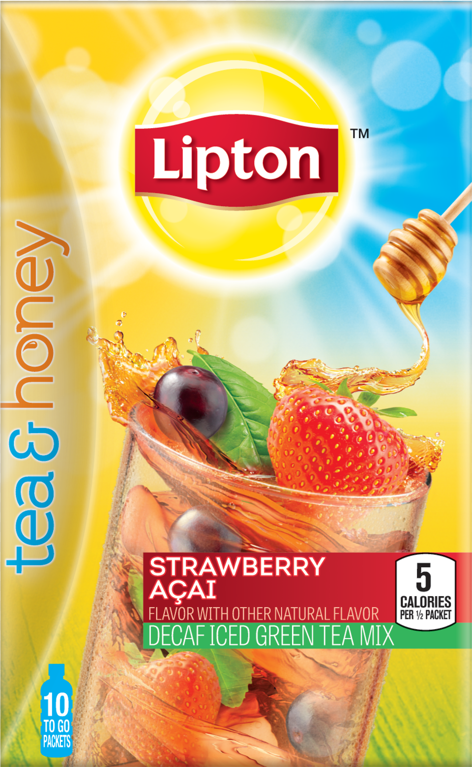 Lipton Strawberry Acai Green Tea Free Png Download