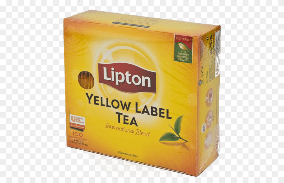 Lipton Tea Powder Instant Tea Drink Pack 100 Bags Lipton Yellow Label, Box Free Png