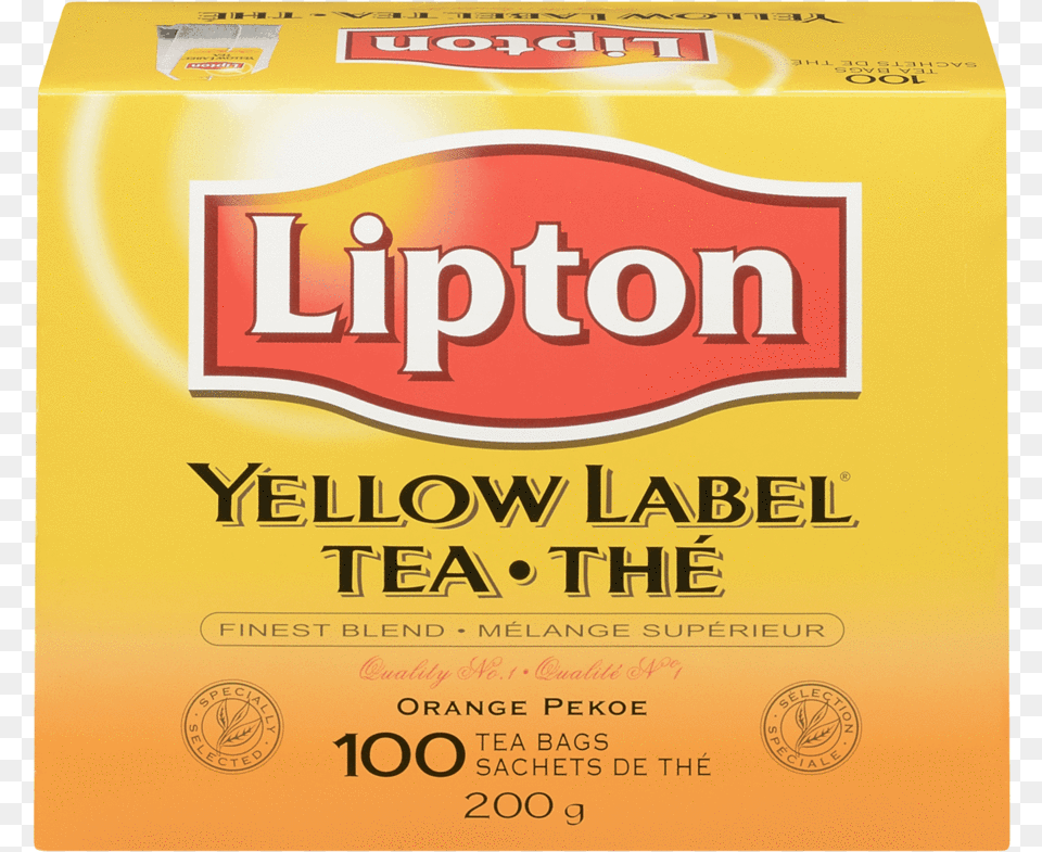 Lipton Yellow Label Tea Orange Pekoe 100s 200 G Lipton Yellow Label Tea Loose Tea, Book, Publication Png