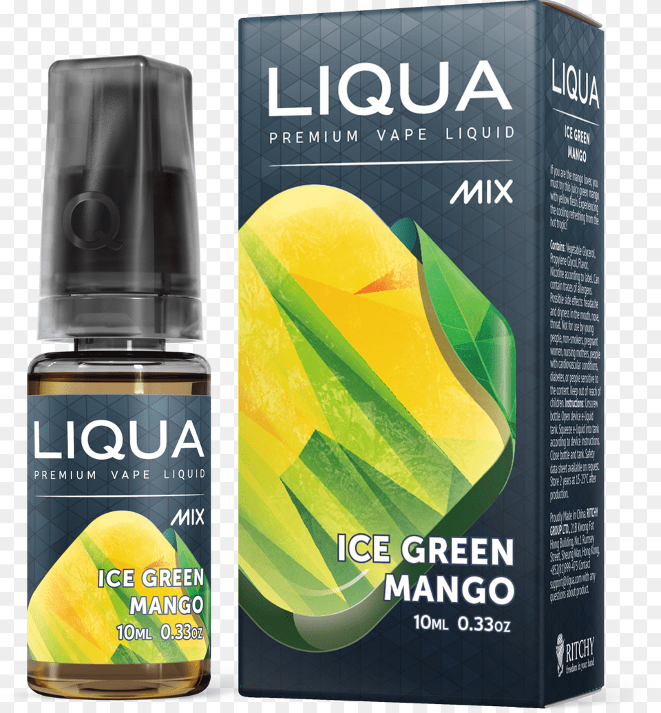 Liqua Ice Green Mango, Bottle, Cosmetics, Perfume Free Transparent Png