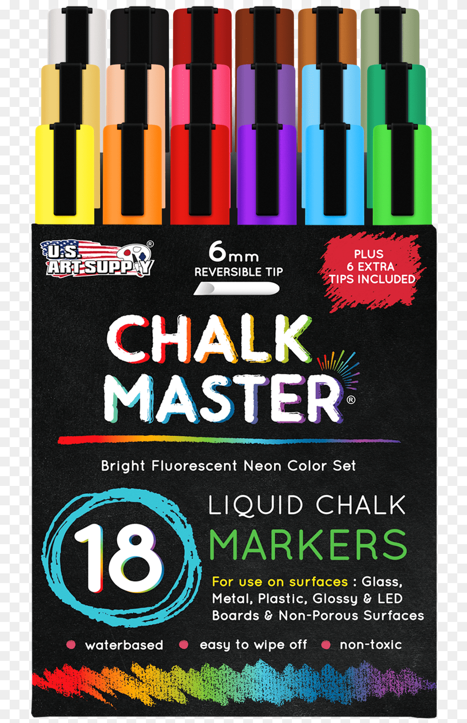 Liquid Chalk Pens Neon, Advertisement, Poster, Marker, Cosmetics Png Image