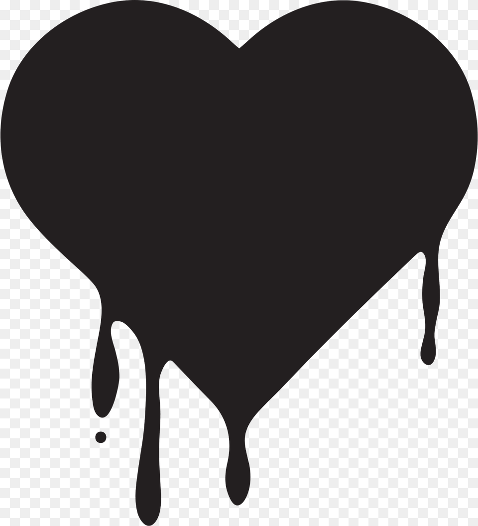 Liquid Heart Clipart, Silhouette Png Image