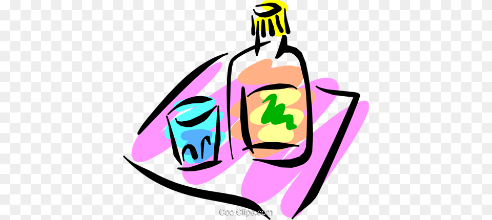 Liquor Royalty Vector Clip Art Illustration, Bottle, Face, Head, Person Free Transparent Png