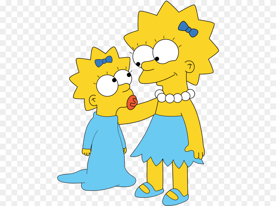 Lisa And Maggie Simpson, Baby, Person, Daffodil, Flower Png Image
