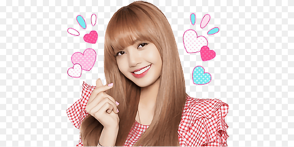 Lisa Lalisa Blackpink Heart Freetoedit Blackpink Line Stickers, Head, Face, Portrait, Photography Free Transparent Png