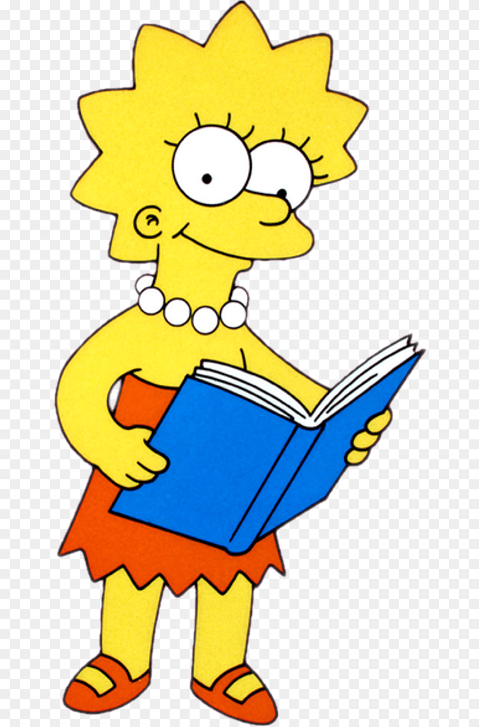 Lisa Simpson Smart, Person, Reading, Baby, Cartoon Free Png Download