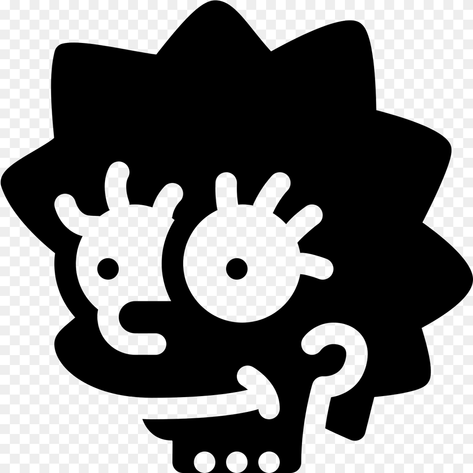 Lisa Simpson Stencil, Gray Free Transparent Png