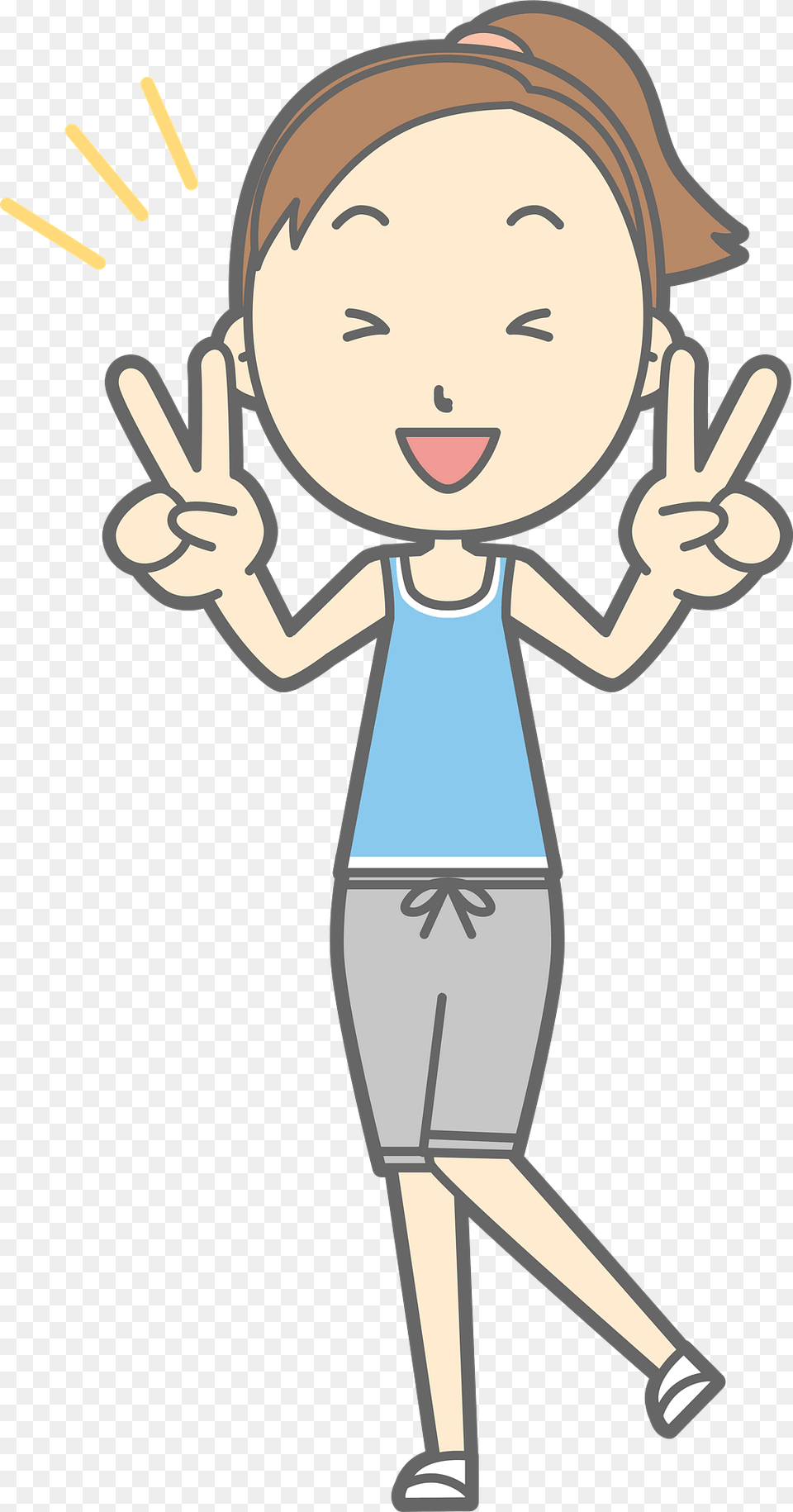 Lisa Woman Is Giving A V Sign Clipart, Person, Face, Head, Body Part Free Transparent Png