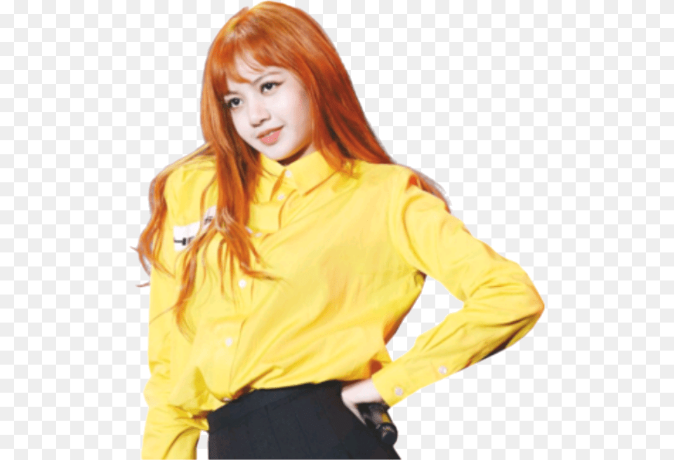 Lisablackpink Blackpink Lisa Kpop Orange Yellow Lisa Transparent Blackpink, Blouse, Clothing, Coat, Shirt Free Png