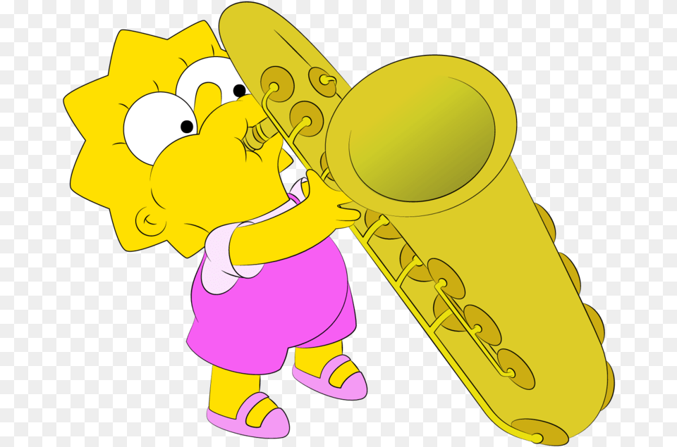 Lisas Sax The Simpsons Cartoon Clip Lisa39s Sax, Baby, Person, Musical Instrument Png Image