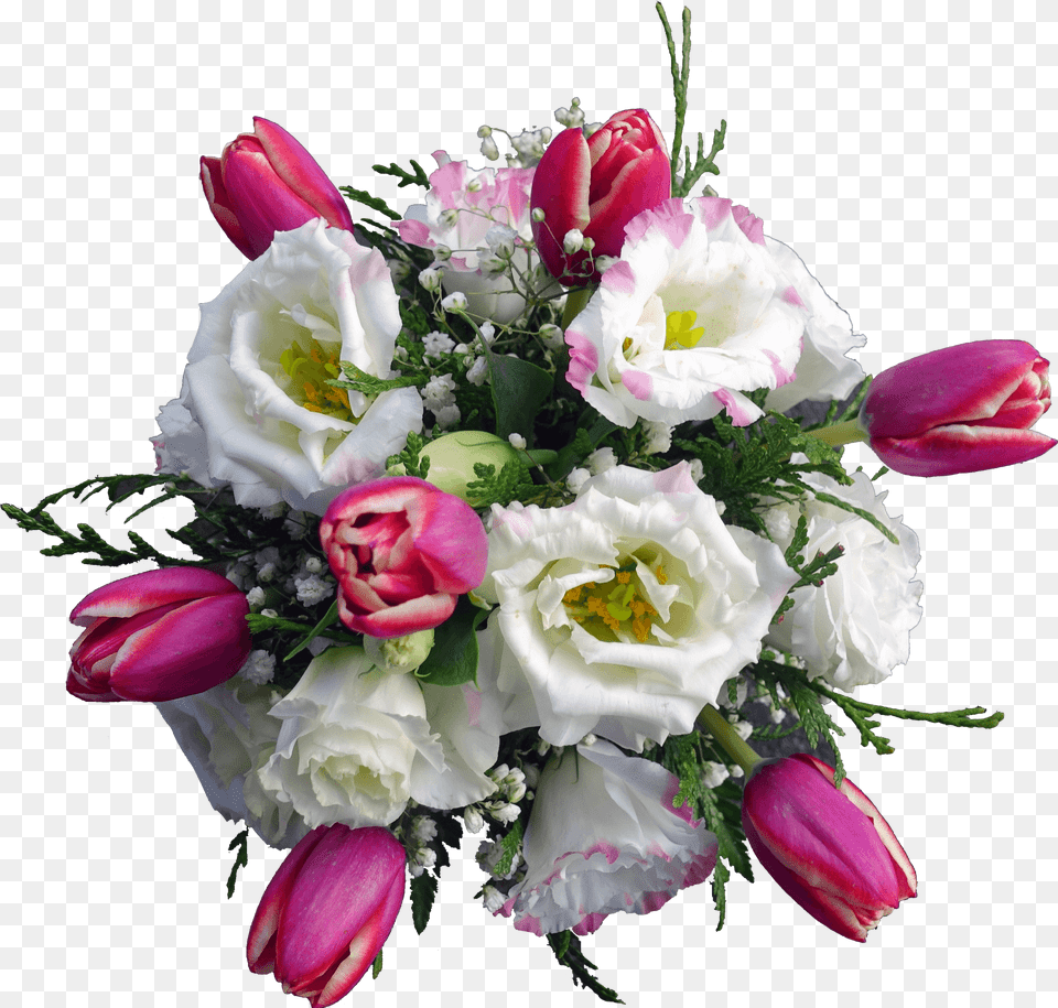 Lisianthus And Tulip Flower Pot, Flower Arrangement, Flower Bouquet, Plant, Rose Png