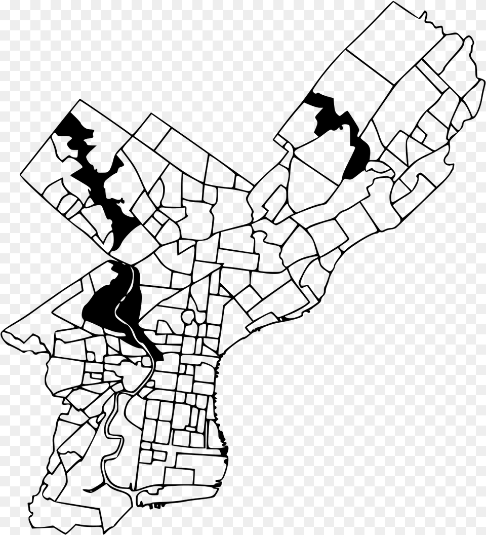 List Of Philadelphia Neighborhoods Mt Airy Philadelphia Map, Gray Free Transparent Png