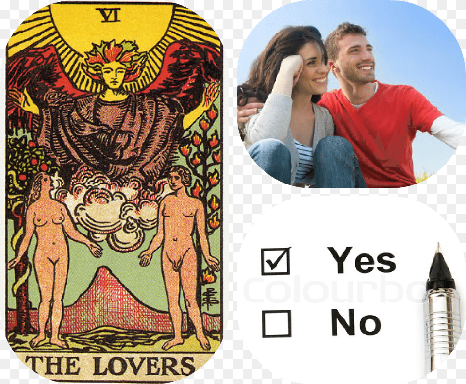 List Of Yes No Tarot Card Meanings For Love Amp Romance Maureen Gherkin39s New Age Book, Clothing, T-shirt, Publication, Person Free Png