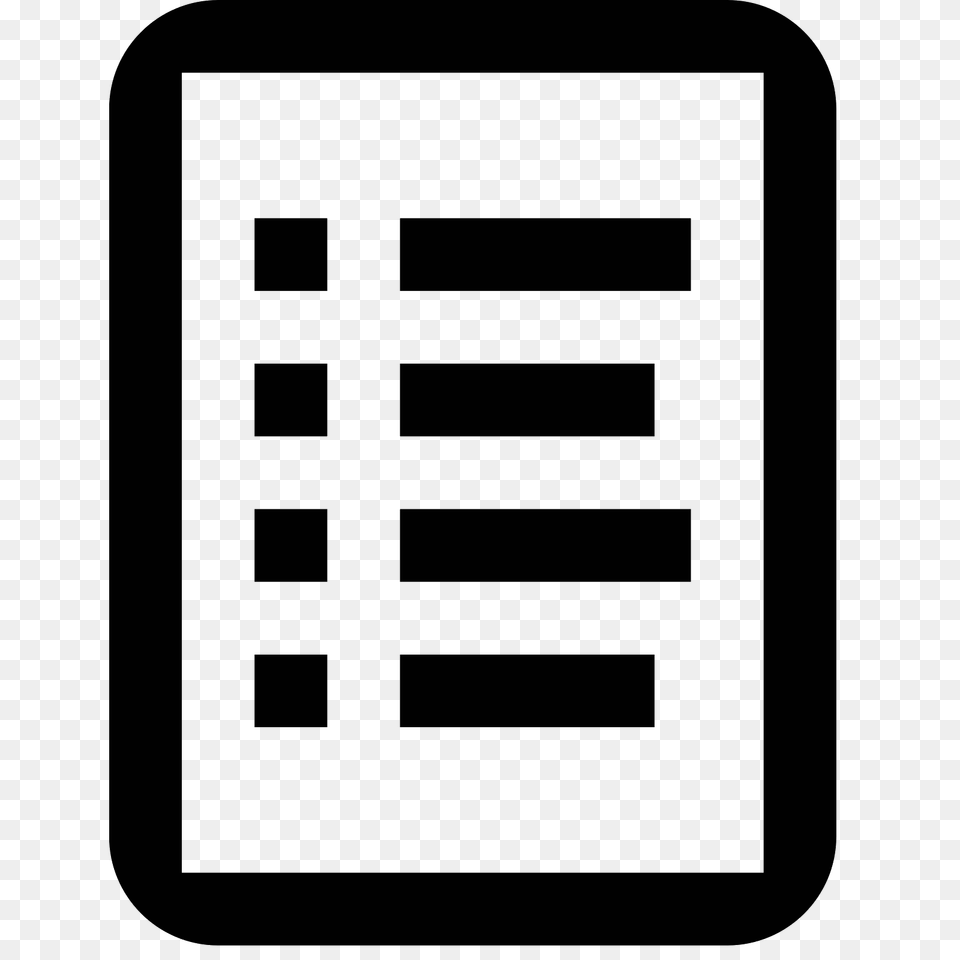 List View Icon, Gray Free Png Download