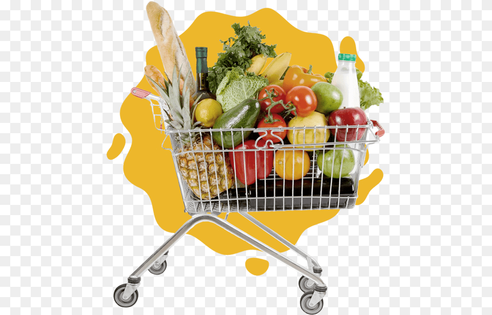 Lista De Compras Shopping Basket With Stuff, Food, Fruit, Pineapple, Plant Png