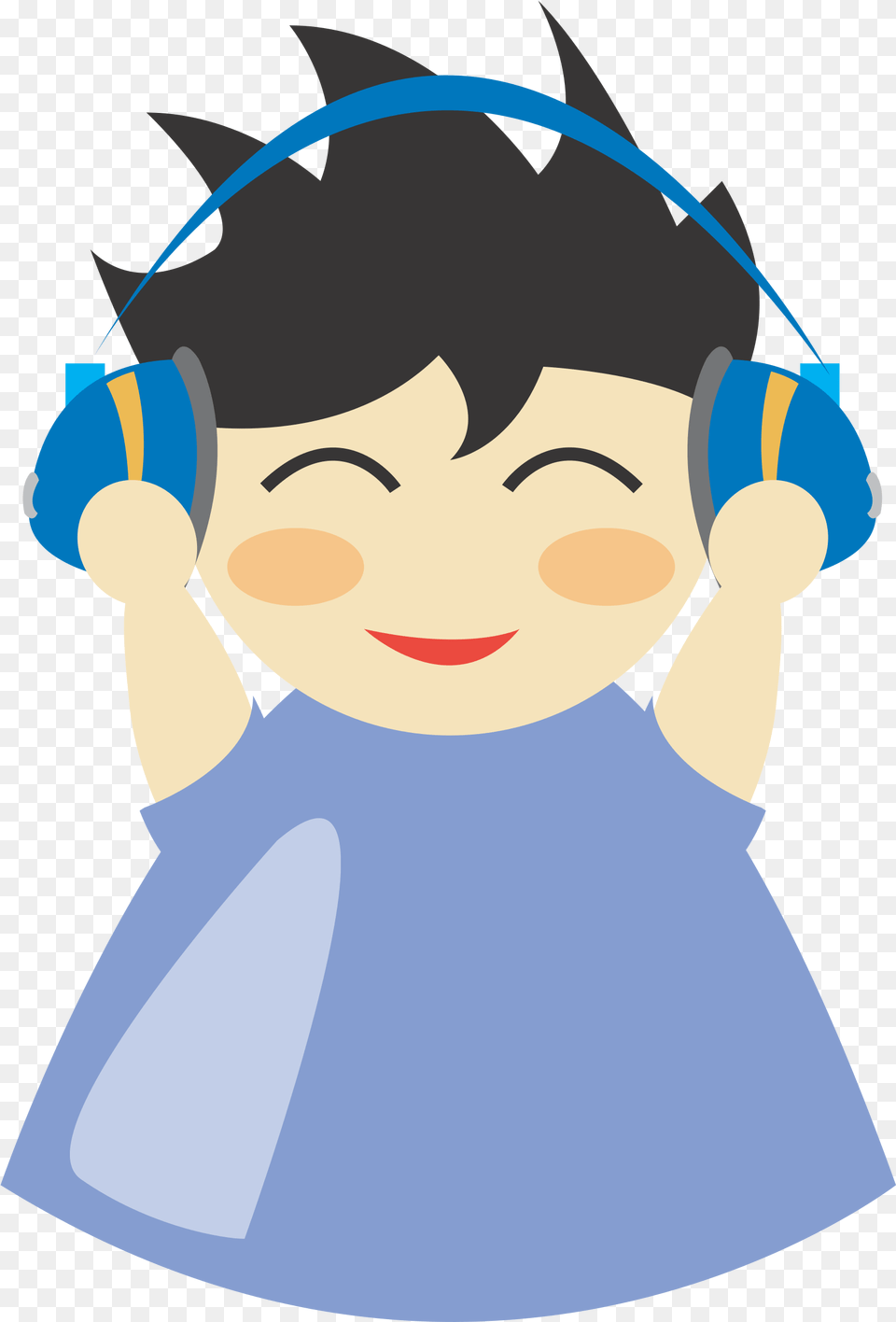 Listen Cartoon 6 Cartoon Listening To Music, Baby, Electronics, Person, Face Png Image