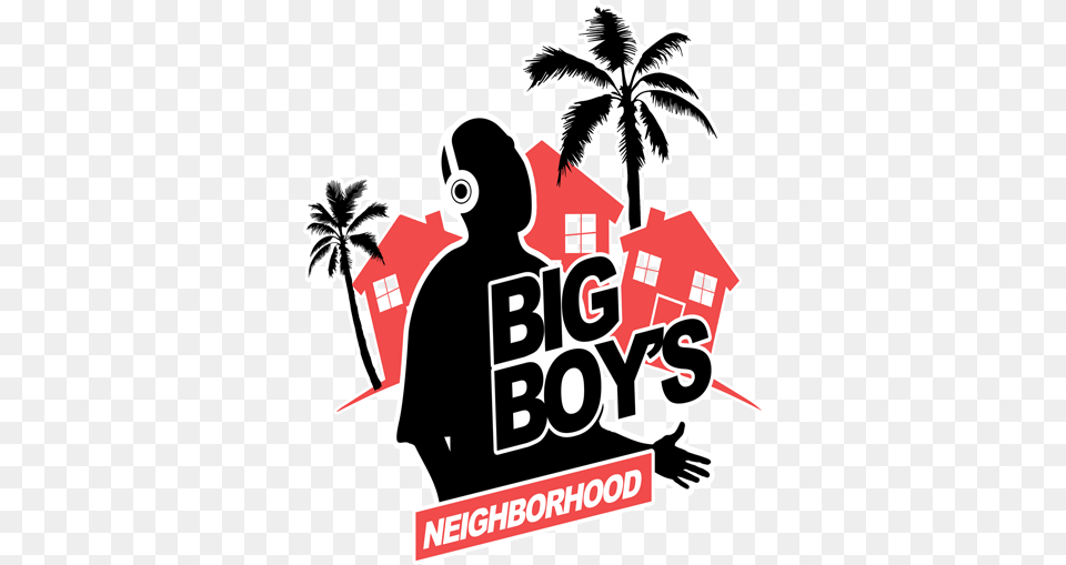 Listen To Big Boys Neighborhood Live Palm Tree Silhouette Clip Art, Advertisement, Poster, Plant, Palm Tree Free Transparent Png