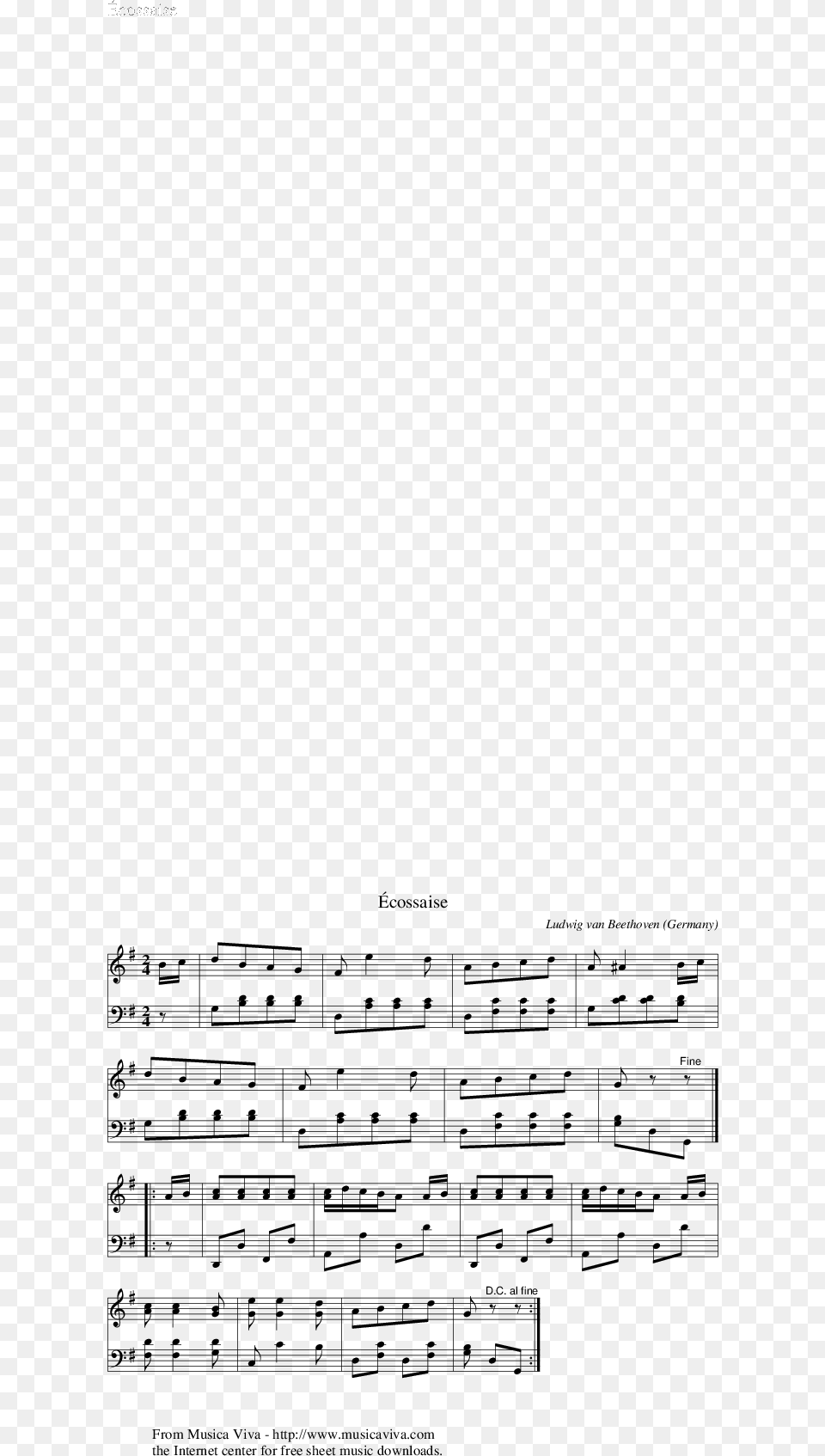 Listen To Ecossaise, Sheet Music Free Png Download