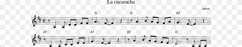 Listen To La Cucaracha Tom Dooley Guitar Notes, Sheet Music Png Image