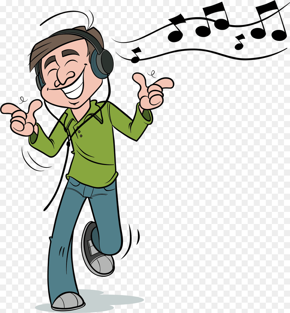 Listen To Music Clipart Gif Clipart Listening To Music, Cartoon, Person, Face, Head Free Png