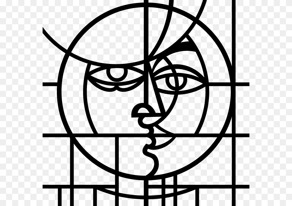 Listening And Adapting Cubism Face, Gray Png