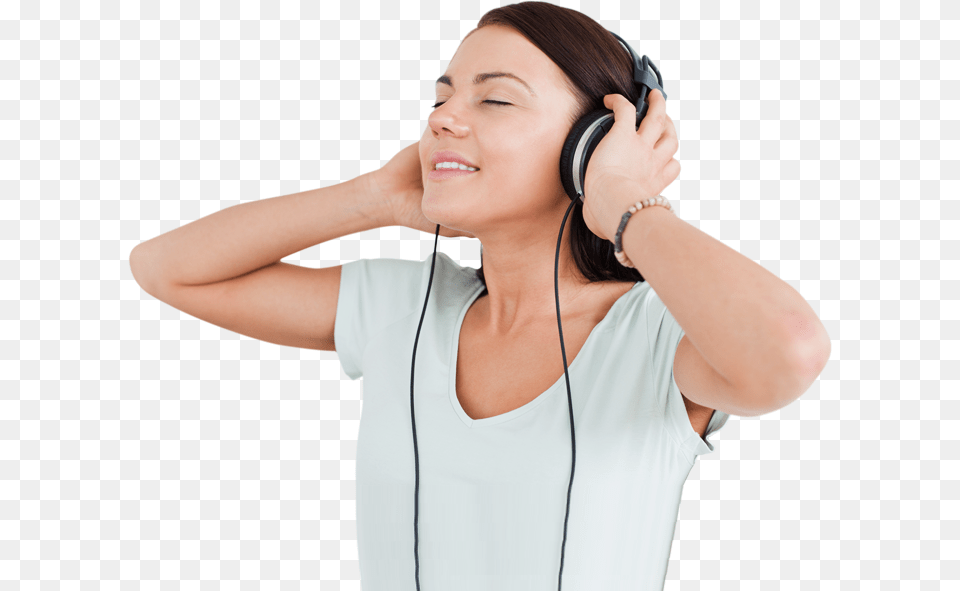 Listening Girl With Headphone, Adult, Person, Woman, Female Png Image