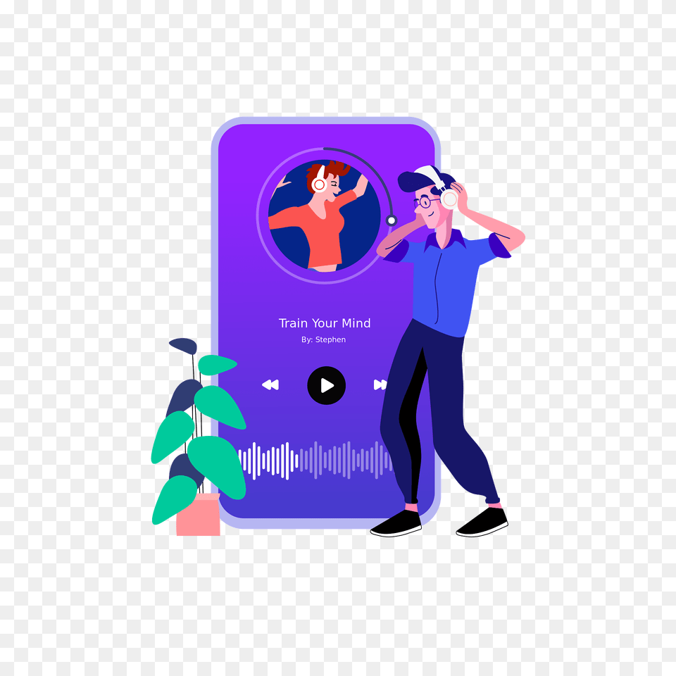 Listening Music Clipart, Purple, Adult, Person, Woman Png Image