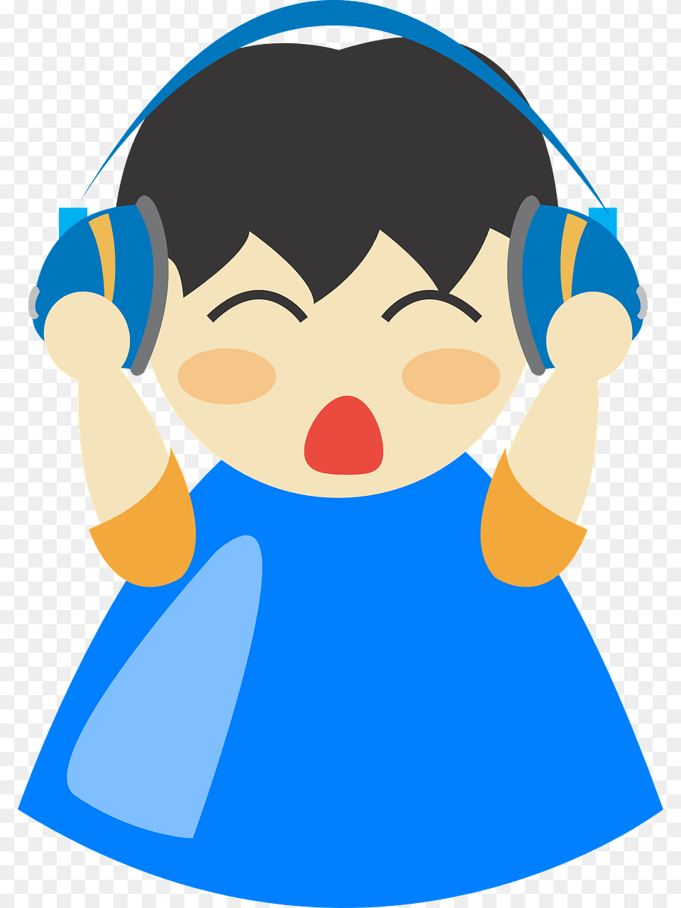 Listening To Music Cartoon, Baby, Person, Electronics, Face Png
