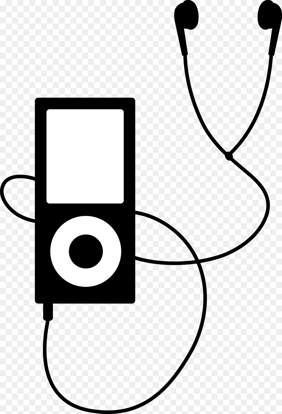Listening To Music Clipart Black And White, Electronics, Ipod Free Png