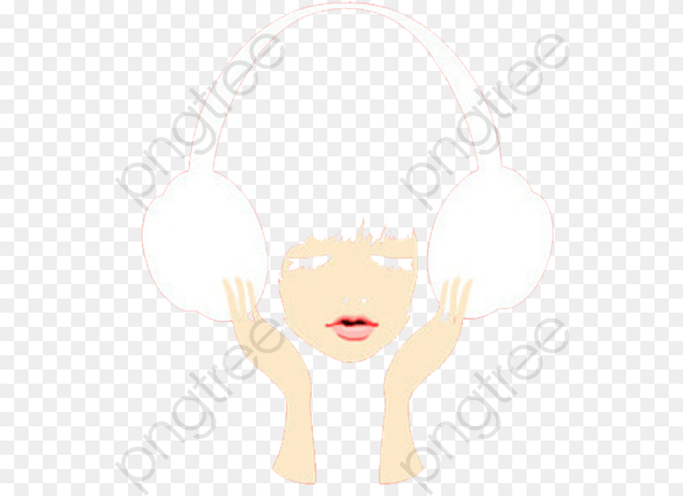 Listening To Music Clipart Powerpoint Presentation Girl Cartoon With Music, Electronics, Baby, Face, Head Png