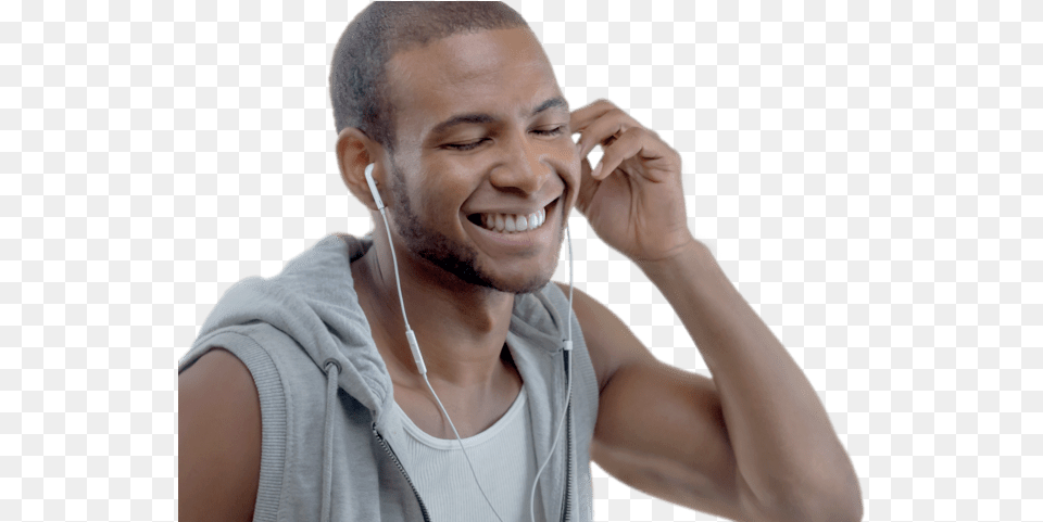 Listening To Music Man Listening To Music, Smile, Person, Head, Happy Free Png Download