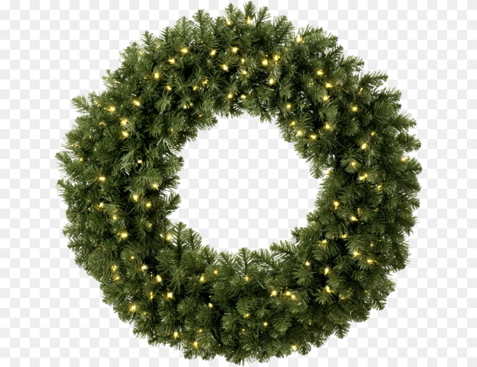 Lit Christmas Wreath, Plant Png