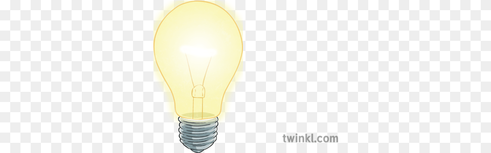 Lit Lightbulb Illustration Twinkl Light Bulb Lit Png