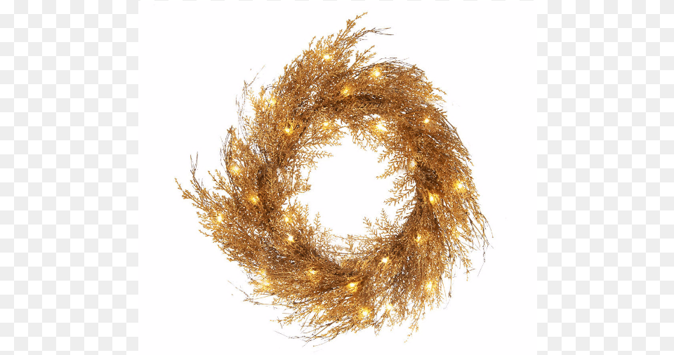 Lit Sparkling Cedar Twig 22quot Wreath Or 439 Garland Free Transparent Png