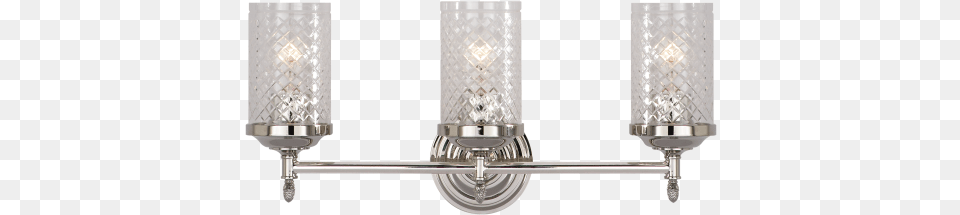 Lita Triple Sconce In Polished Nickel With Crystal Visual Comfort Ah2203pn Cg Alexa Hampton Lita Bathroom, Chandelier, Lamp, Light Fixture, Appliance Png