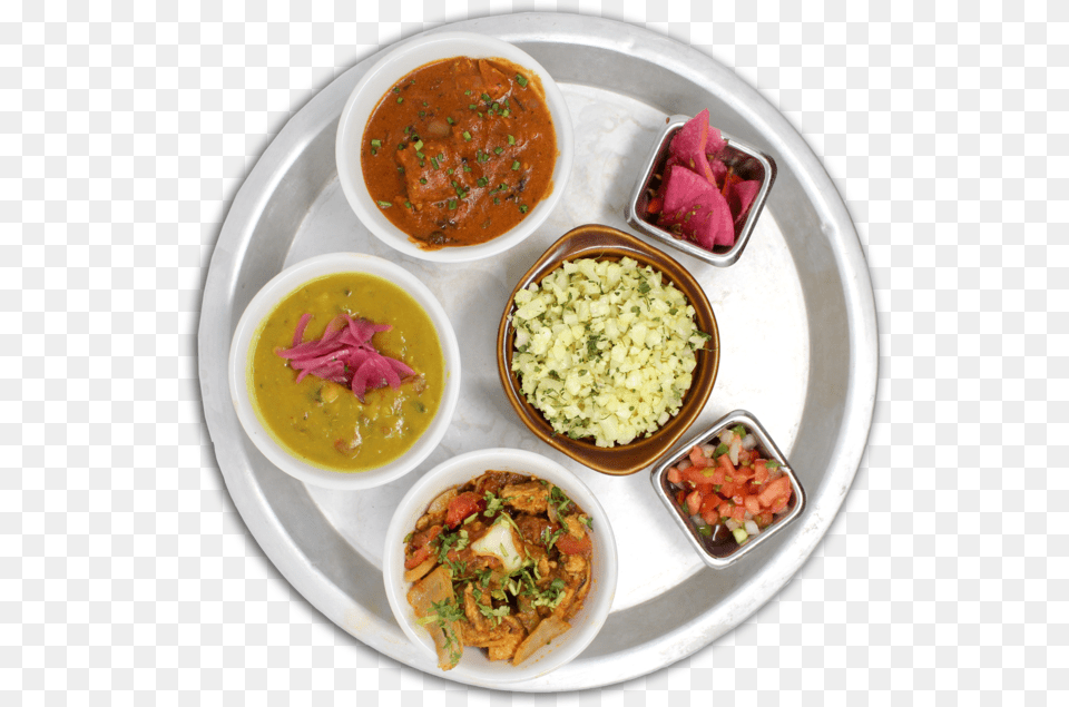Lite Thali Riced Cauliflower Daal Lentils Kadhai Ezogelin Soup, Food, Food Presentation, Lunch, Meal Png