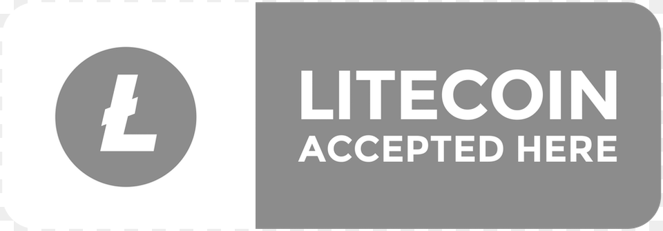Litecoin Accepted Here Button Transparent Sign, Text, Logo Png Image