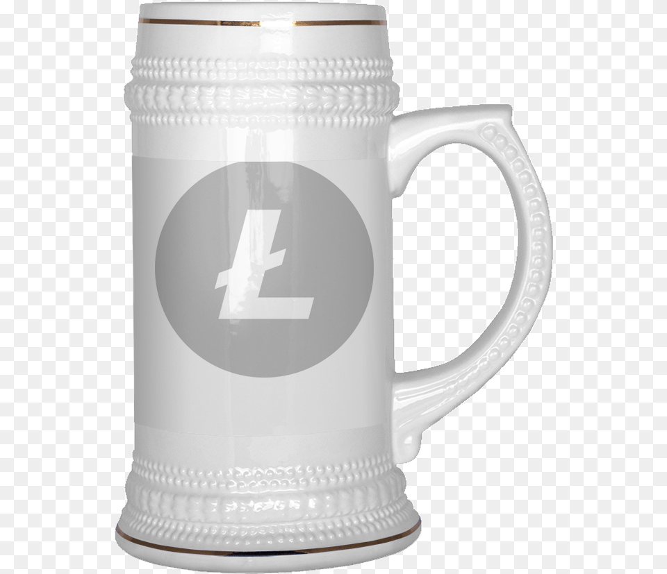 Litecoin Logo 22 Oz Beer Stein Bridal Shower Gift Bride And Groom Original Wedding, Cup Png Image