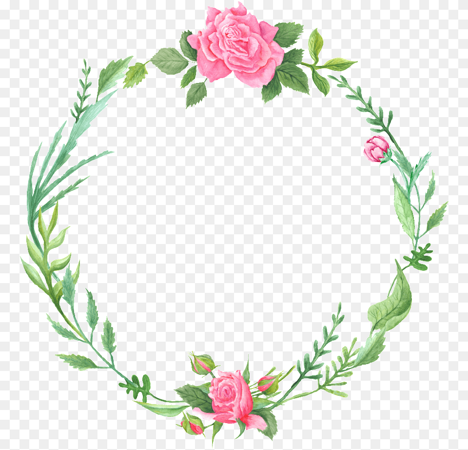 Literary Fan Green Leaf And Flower Wreath Decoration Flower Wreath Transparent Background, Plant, Rose, Carnation, Pattern Png Image
