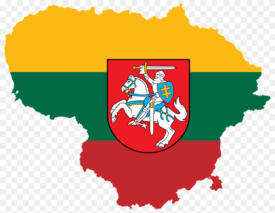 Lithuania Map Flag With Coat Of Arms Clipart, Baby, Person, Face, Head Free Png Download